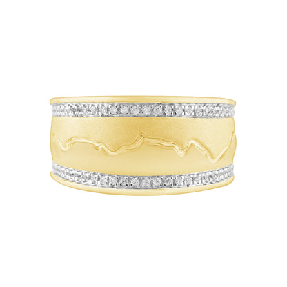MEN'S RING 0.33CT ROUND DIAMOND 10K YELLOW GOLD