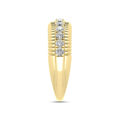 LADIES BAND 0.50CT ROUND DIAMOND 10K YELLOW GOLD