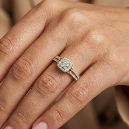 LADIES RING 0.20CT ROUND DIAMOND 10K YELLOW GOLD