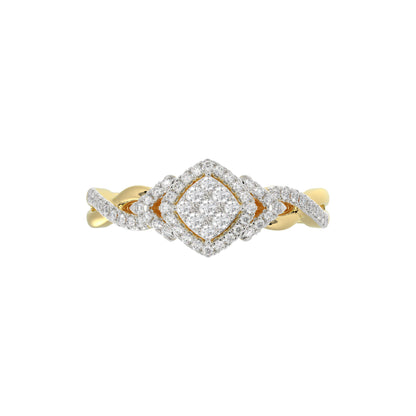 LADIES RING 0.25CT ROUND DIAMOND 10K YELLOW GOLD