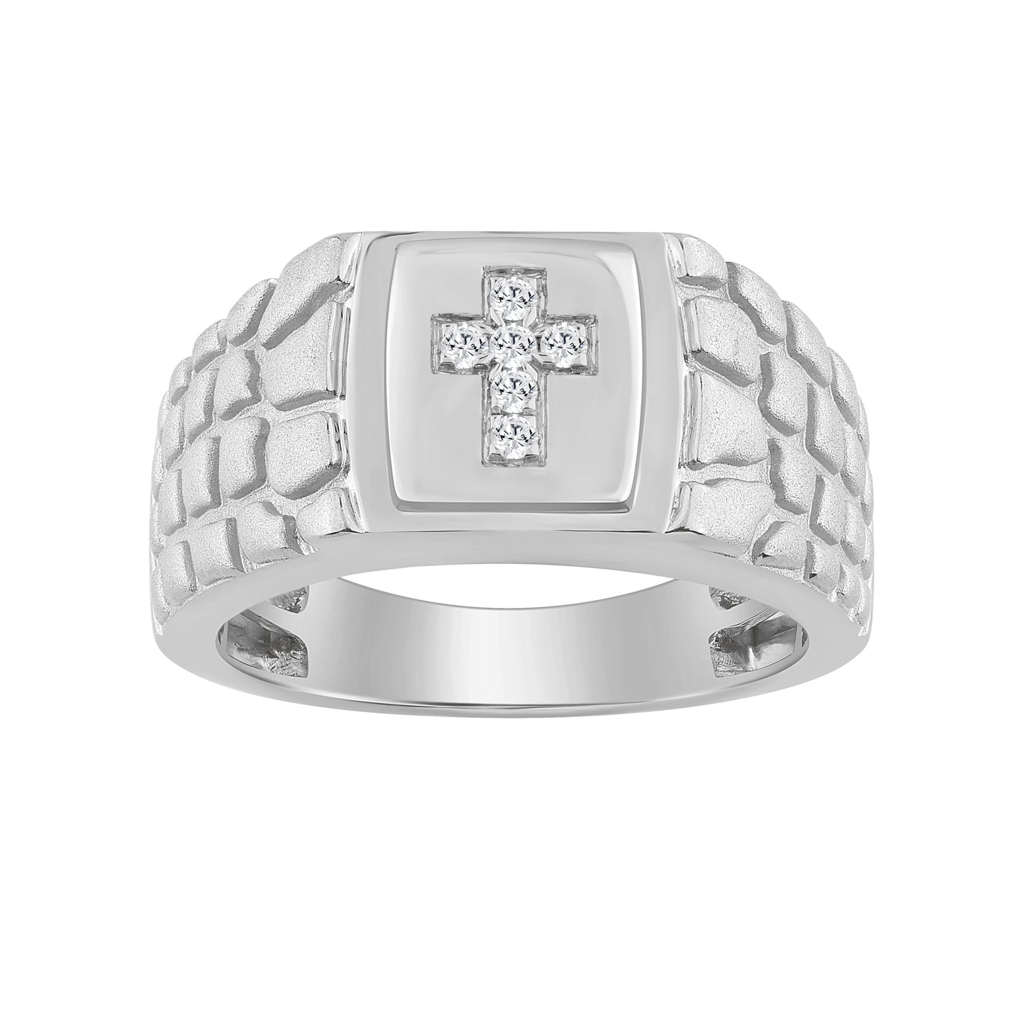 “Elegant Men’S Fashion Ring 0.10Ct Round Diamond Sterling Silver White Luxury Statement Jewelry For Men