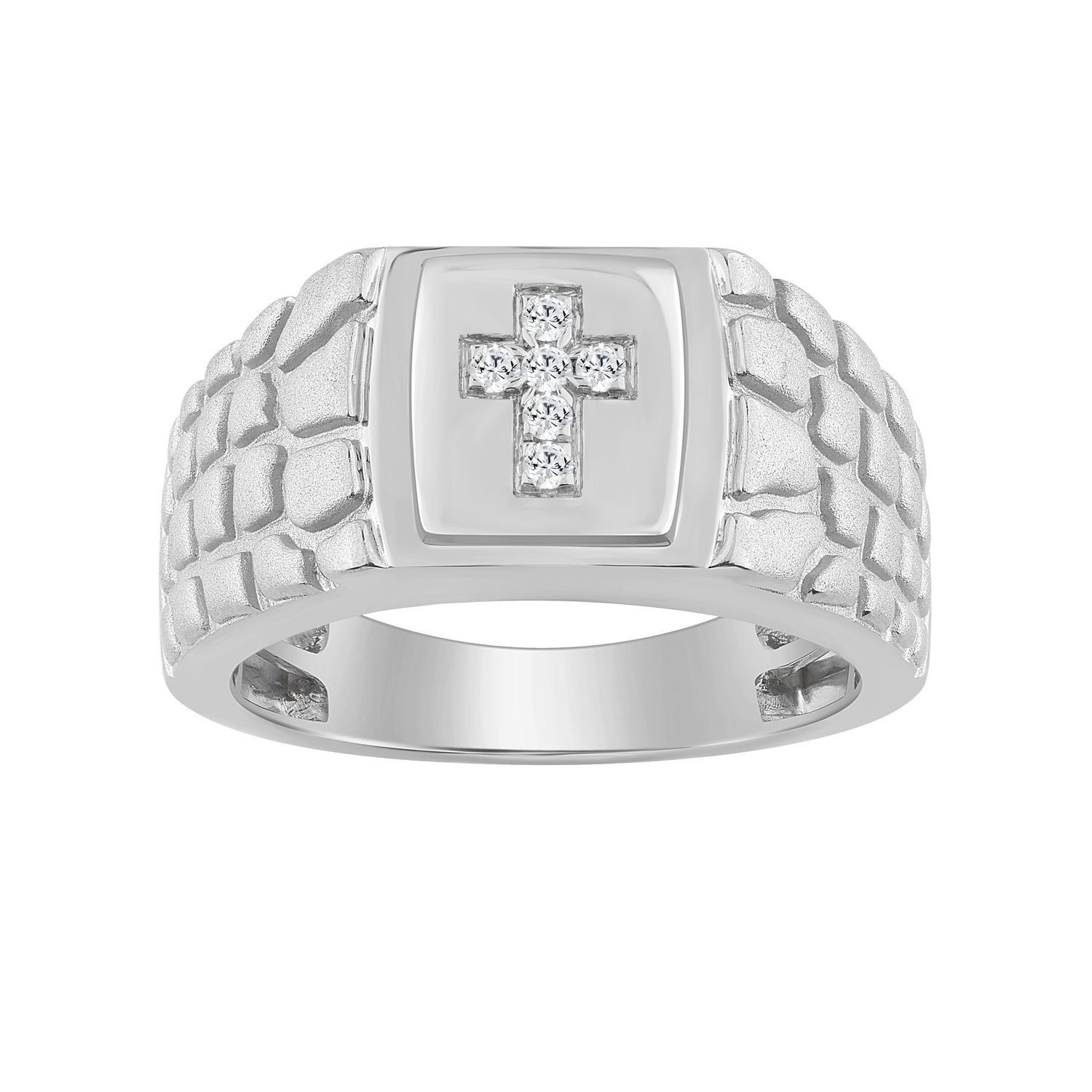 “Elegant Men’S Fashion Ring 0.10Ct Round Diamond Sterling Silver White Luxury Statement Jewelry For Men