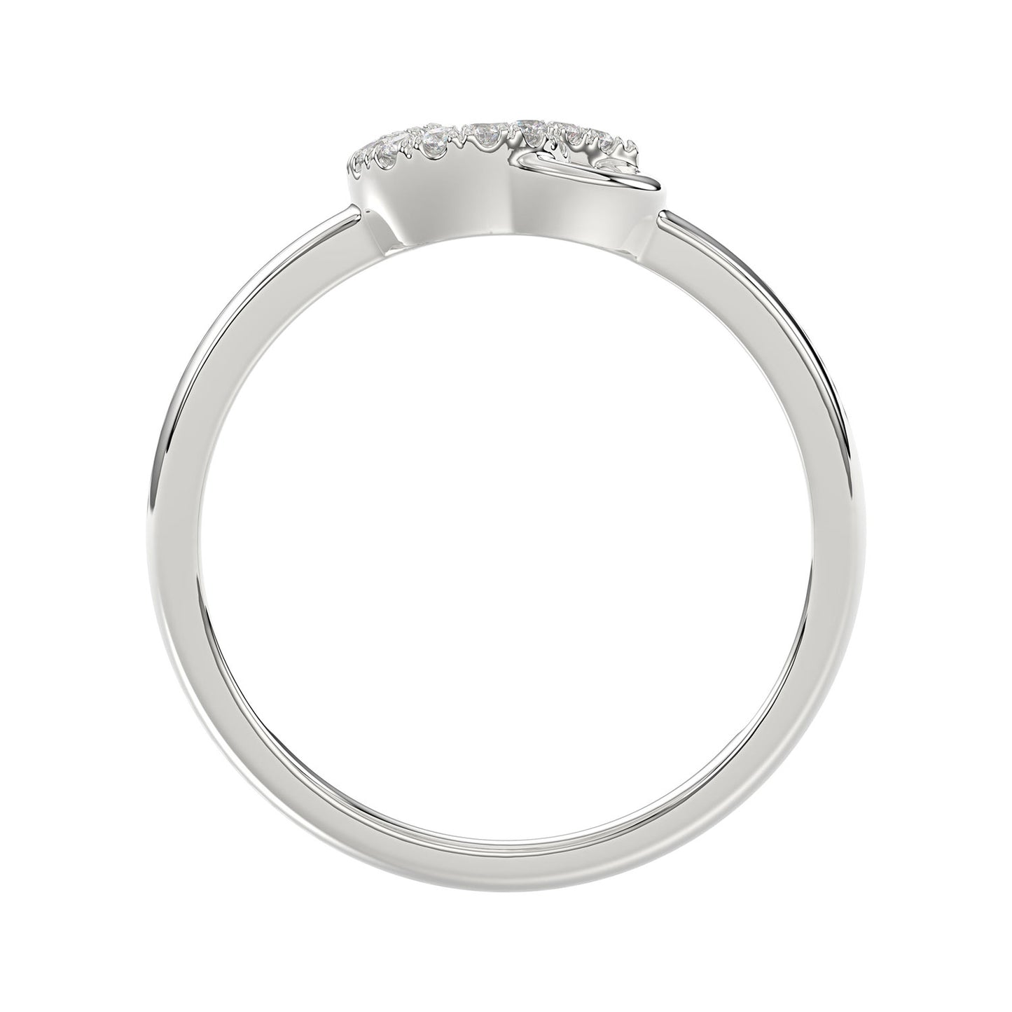 Ladies Lucky Horseshoe Fashion Ring 0.10Ct Round Diamond Sterling Silver White – Double Horseshoe Fashion Jewelry