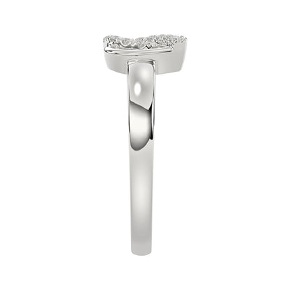 Ladies Lucky Horseshoe Fashion Ring 0.10Ct Round Diamond Sterling Silver White – Double Horseshoe Fashion Jewelry