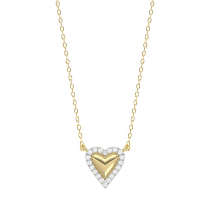 LADIES NECKLACE 0.10CT ROUND DIAMOND 10K YELLOW GOLD