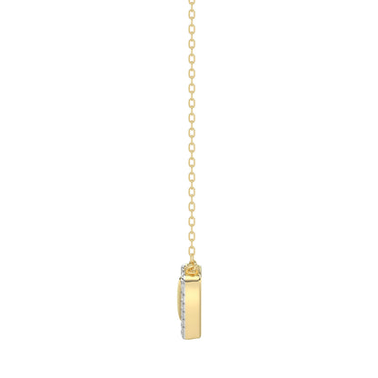LADIES NECKLACE 0.10CT ROUND DIAMOND 10K YELLOW GOLD