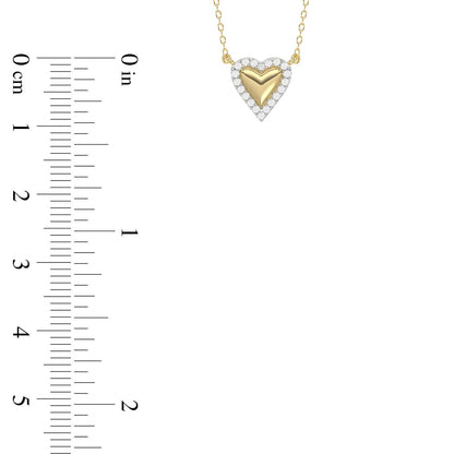 LADIES NECKLACE 0.10CT ROUND DIAMOND 10K YELLOW GOLD