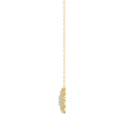 LADIES PENDANT 0.25CT ROUND/BAGUETTE DIAMOND 10K YELLOW GOLD