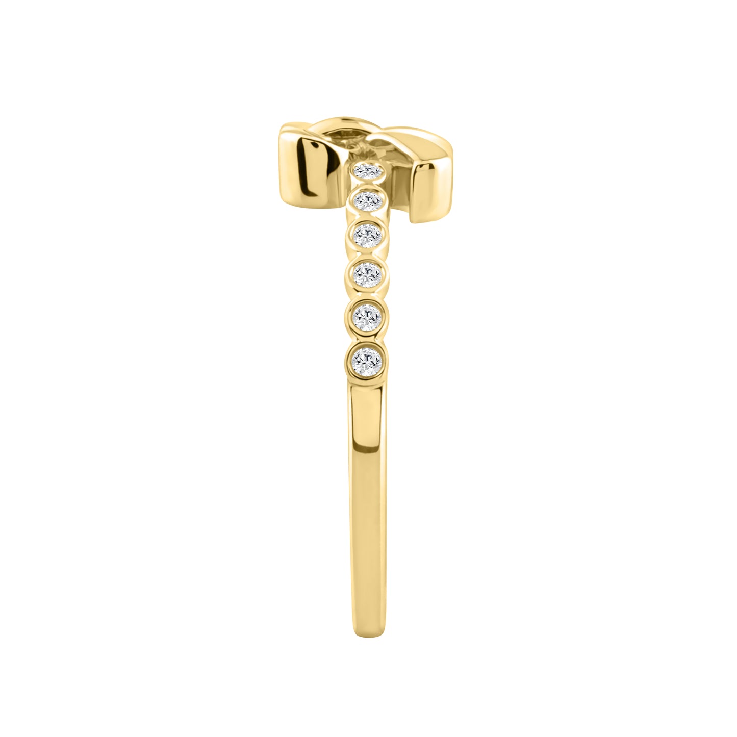 Classic 0.10Ct Round Diamond Ring In Yellow Gold  For Women
