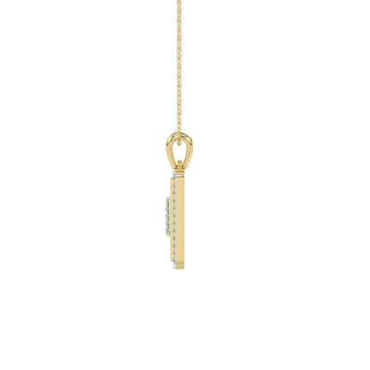 10K Yellow Gold letter 'P' Fashion Pendant With Chain - 0.20 CT Round Diamond Ladies Jewelry Gift