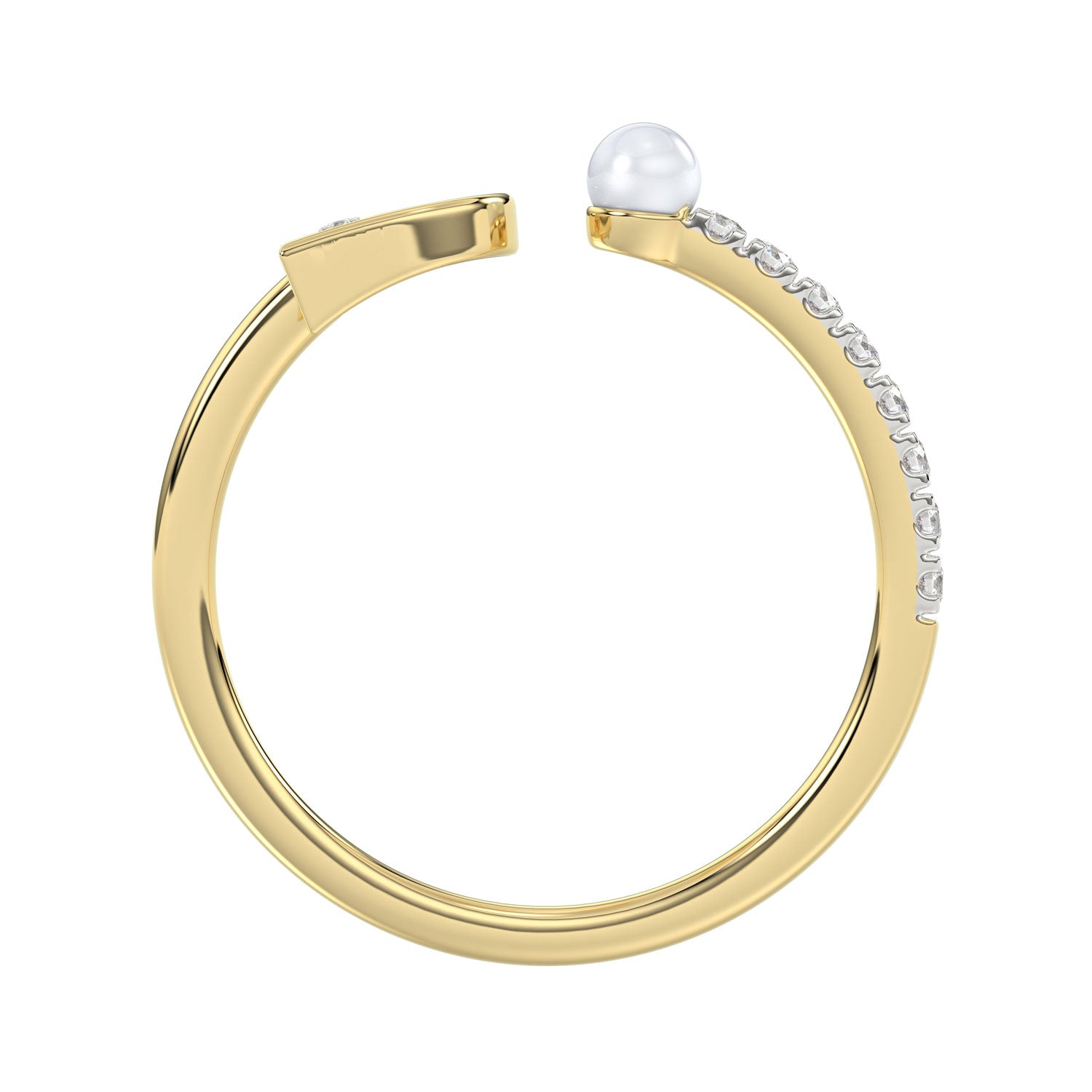 LADIES RING 0.10CT ROUND/PEARL DIAMOND 10K YELLOW GOLD