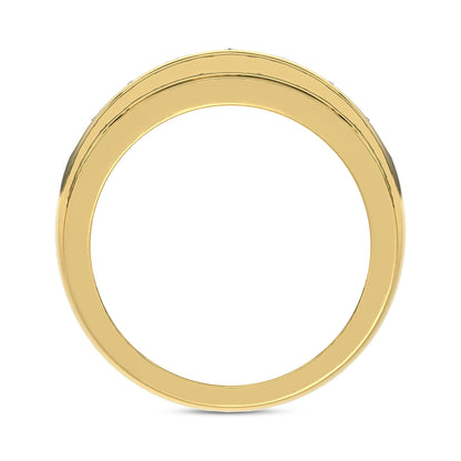 MEN'S BAND 1.00CT ROUND DIAMOND 10K YELLOW GOLD