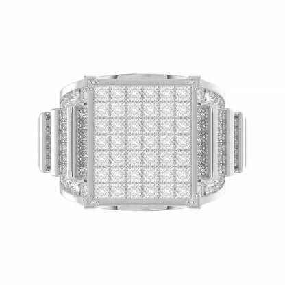 LADIES RING 4.00CT ROUND/PRINCESS/BAGUETTE DIAMOND 10K WHITE GOLD