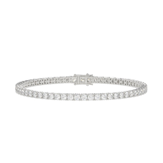 LADIES BRACELET 7CT ROUND DIAMOND 14K WHITE GOLD