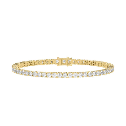 LADIES BRACELET 7CT ROUND DIAMOND 14K YELLOW GOLD