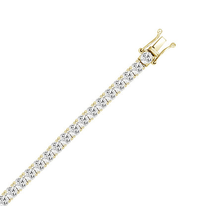 LADIES BRACELET 9CT ROUND DIAMOND 14K YELLOW GOLD