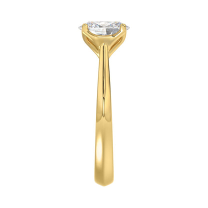 LADIES SOLITAIRE RING 1 1/2CT OVAL DIAMOND 14K YELLOW GOLD