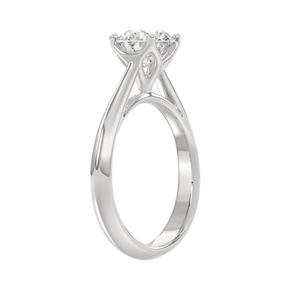 LADIES SOLITAIRE RING 1 1/2CT ROUND DIAMOND 14K WHITE GOLD