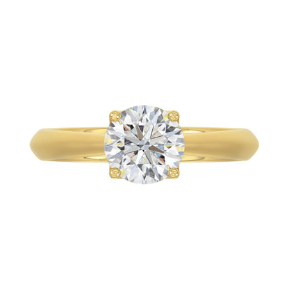 LADIES SOLITAIRE RING 1 1/2CT ROUND DIAMOND 14K YELLOW GOLD