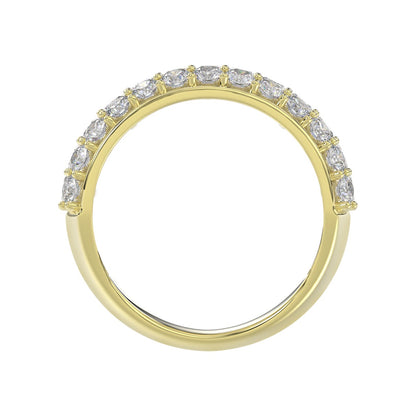 14K YELLOW GOLD 2 1/2CT ROUND/EMERALD DIAMOND LADIES BAND