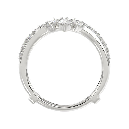14K WHITE GOLD 1 1/4CT ROUND/PEAR DIAMOND LADIES WRAP RING