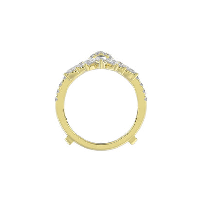 LADIES ENHANCERS RING 2 1/4CT ROUND/PEAR/MARQUISE DIAMOND 14K YELLOW GOLD
