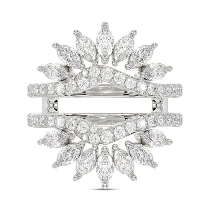14K WHITE GOLD 2CT ROUND/MARQUISE DIAMOND LADIES WRAP RING
