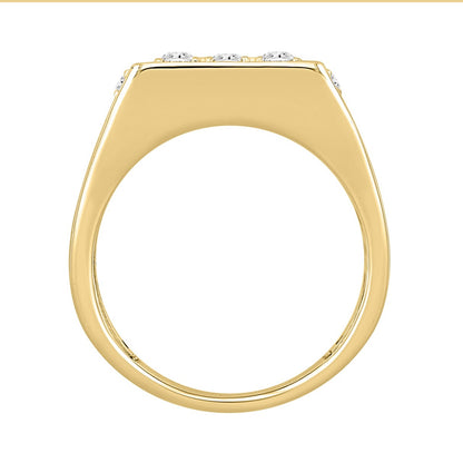 14K YELLOW GOLD 1 3/4CT ROUND DIAMOND MEN'S RING