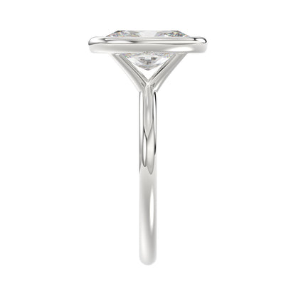 LADIES SOLITAIRE RING 3CT OVAL DIAMOND 14K WHITE GOLD (CENTER STONE OVAL DIAMOND 3CT )