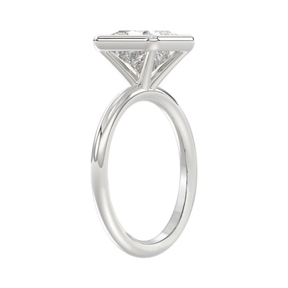 LADIES SOLITAIRE RING 3CT PRINCESS DIAMOND 14K WHITE GOLD (CENTER STONE PRINCESS DIAMOND 3CT )