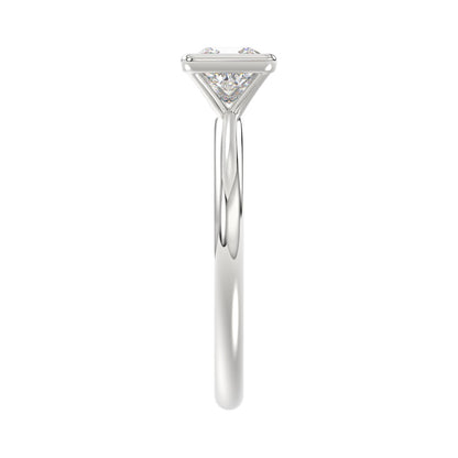 LADIES SOLITAIRE RING 1CT PRINCESS DIAMOND 14K WHITE GOLD (CENTER STONE PRINCESS DIAMOND 1CT )