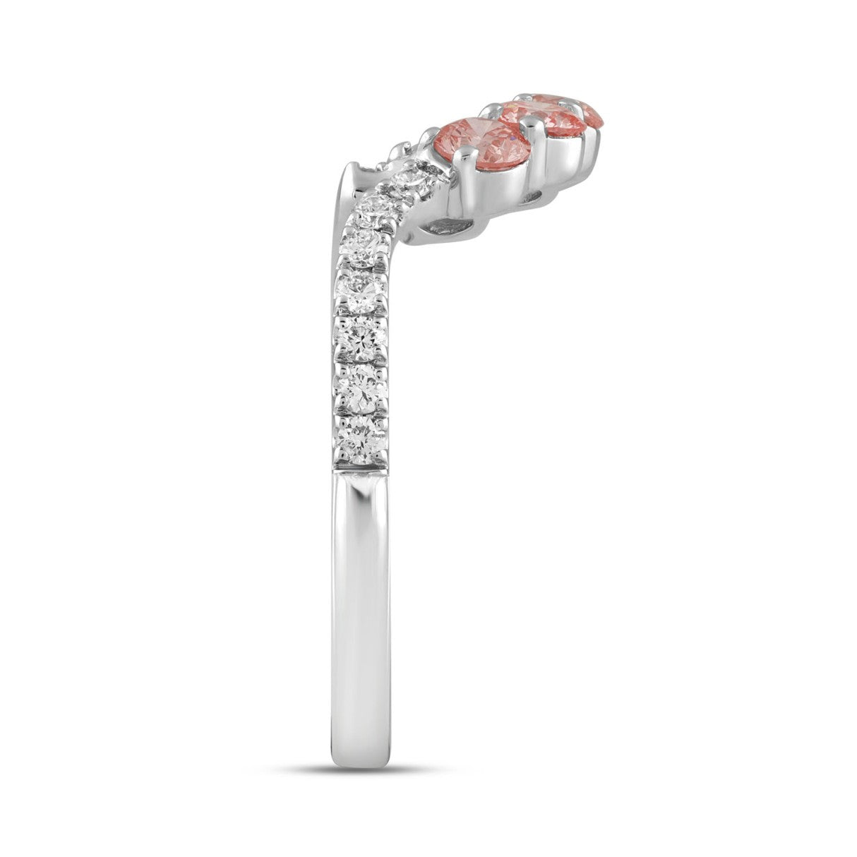 ETERNAL BLUSH COLLECTION 14K WHITE GOLD 3/4CT ROUND DIAMOND LADIES BAND (PINK ROUND)