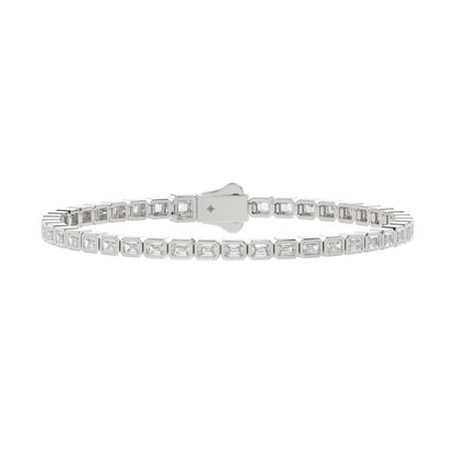 LADIES BRACELET 5.00CT EMERALD DIAMOND 14K WHITE GOLD 