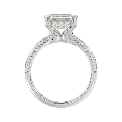 14K WHITE GOLD 2 1/4CT ROUND/EMERALD DIAMOND LADIES RING (CENTER STONE EMERALD DIAMOND 2.00CT)