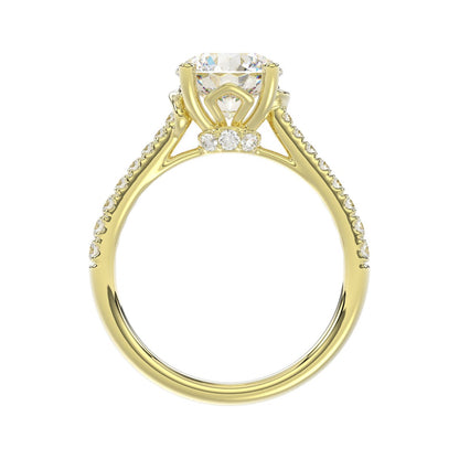 LADIES BRIDAL SET 3 1/2CT ROUND DIAMOND 14K YELLOW GOLD (CENTER STONE ROUND DIAMOND 2.00CT)
