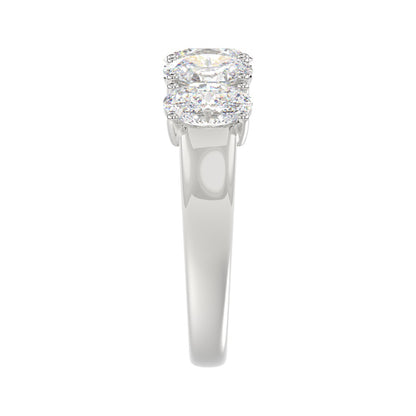 14K WHITE GOLD 2.00CT OVAL DIAMOND LADIES BAND