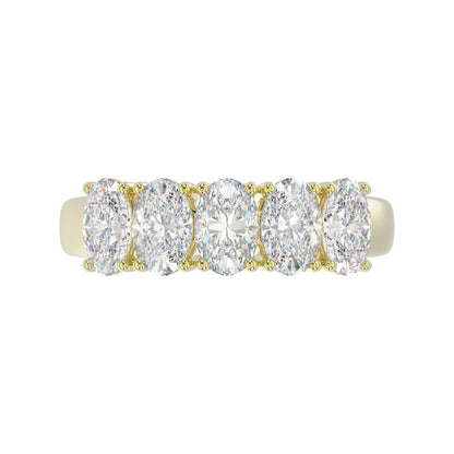 14K YELLOW GOLD 2.00CT OVAL DIAMOND LADIES BAND