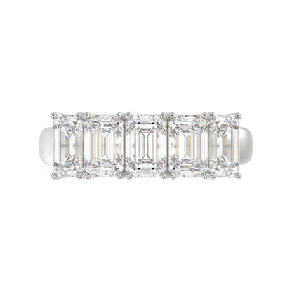 14K WHITE GOLD 2.00CT EMERALD DIAMOND LADIES BAND