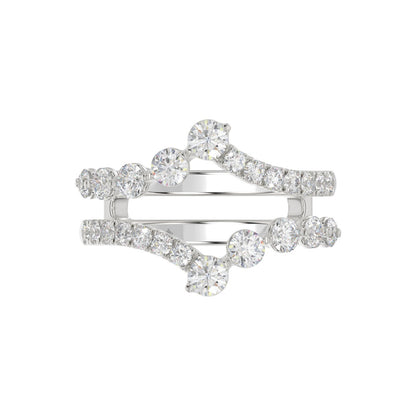 14K WHITE GOLD 1.00CT ROUND DIAMOND LADIES WRAP RING