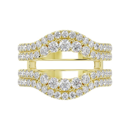 14K YELLOW GOLD 1 1/4CT ROUND DIAMOND LADIES WRAP RING