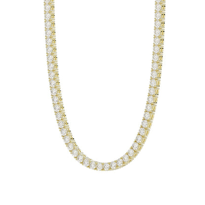 14K YELLOW GOLD 4 3/4CT 18" ROUND DIAMOND LADIES TENNIS NECKLACE