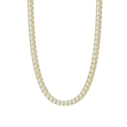14K YELLOW GOLD 7 3/4CT 18" ROUND DIAMOND LADIES TENNIS NECKLACE
