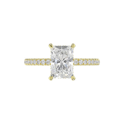 14K YELLOW GOLD 2 1/4CT ROUND/RADIANT DIAMOND LADIES RING (CENTER STONE RADIANT DIAMOND 2CT)