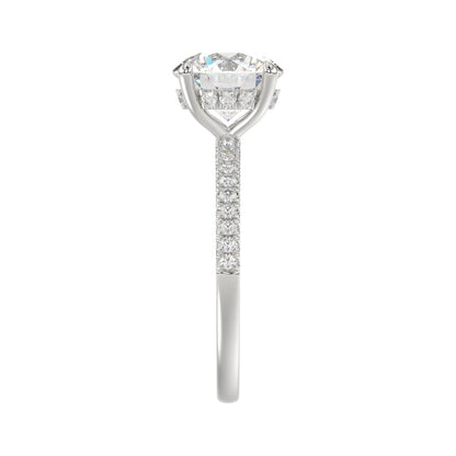 14K WHITE GOLD 2 1/4CT ROUND DIAMOND LADIES RING (CENTER STONE ROUND DIAMOND 2CT)