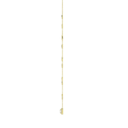 14K YELLOW GOLD 2 1/4CT ROUND/EMERALD DIAMOND LADIES NECKLACE