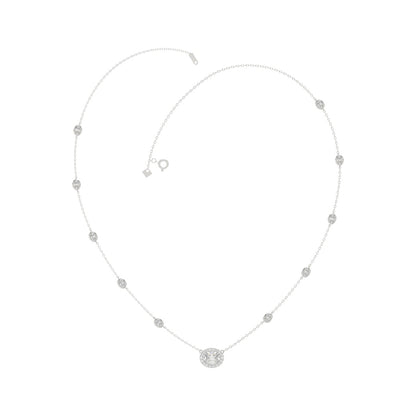 14K WHITE GOLD 2 1/4CT ROUND/OVAL DIAMOND LADIES NECKLACE