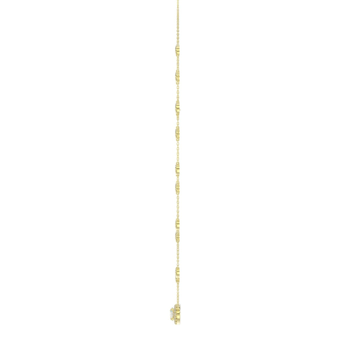 14K YELLOW GOLD 2 1/4CT ROUND/OVAL DIAMOND LADIES NECKLACE