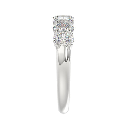 14K WHITE GOLD 1 1/2CT OVAL DIAMOND LADIES BAND