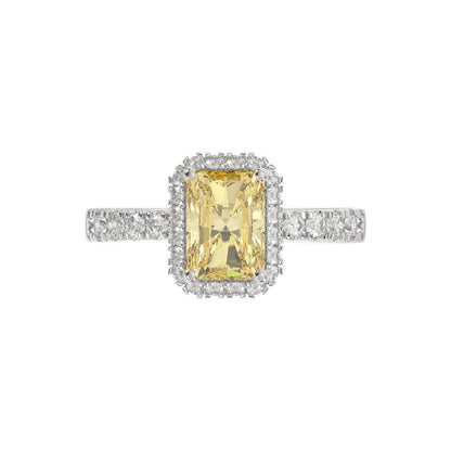 14K WHITE GOLD 1.00CT ROUND/YELLOW RADIANT DIAMOND LADIES RING (CENTER STONE YELLOW RADIANT DIAMOND 3.00CT)