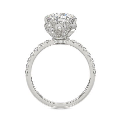 14K WHITE GOLD 2 1/2CT ROUND DIAMOND LADIES RING (CENTER STONE ROUND DIAMOND 2CT)